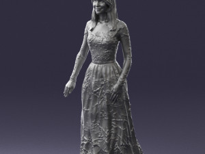 girl in light long dress 0461 3D 模型