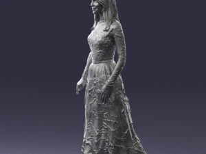 girl in light long dress 0461 3D Model