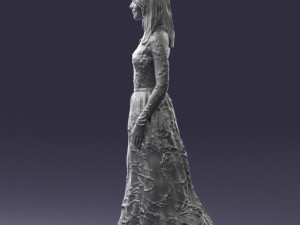 girl in light long dress 0461 3D 模型