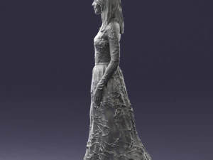 girl in light long dress 0461 3D Model