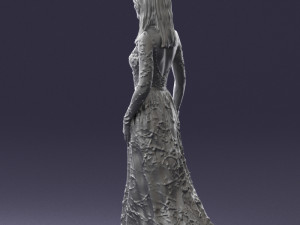 girl in light long dress 0461 3D 模型