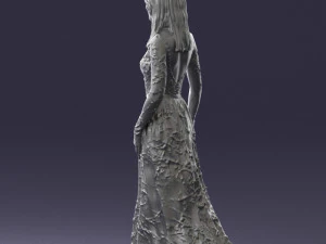 girl in light long dress 0461 3D Model