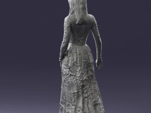 girl in light long dress 0461 3D Model