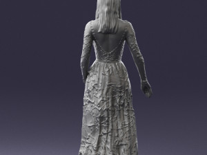 girl in light long dress 0461 3D 模型