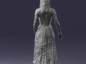 girl in light long dress 0461 3D Model