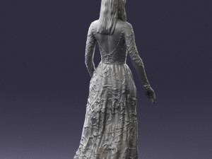 girl in light long dress 0461 3D 模型