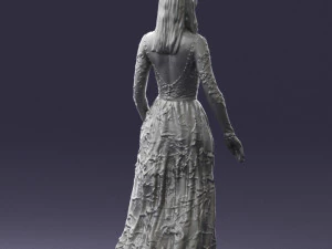 girl in light long dress 0461 3D Model