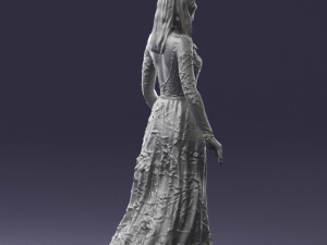 girl in light long dress 0461 3D 模型