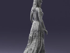 girl in light long dress 0461 3D Model