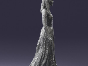 girl in light long dress 0461 3D 模型