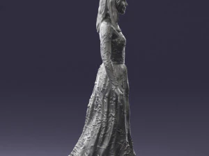 girl in light long dress 0461 3D Model