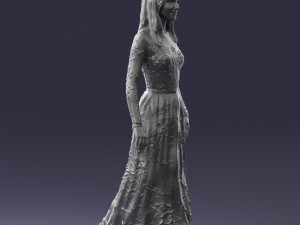 girl in light long dress 0461 3D 模型