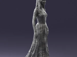 girl in light long dress 0461 3D Model