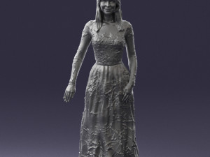girl in light long dress 0461 3D 模型