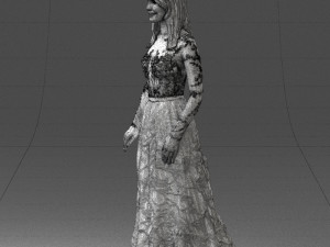 girl in light long dress 0461 3D 模型