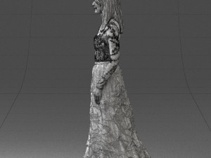girl in light long dress 0461 3D 模型