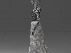 girl in light long dress 0461 3D Model