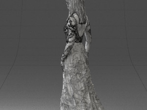 girl in light long dress 0461 3D 模型