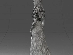 girl in light long dress 0461 3D Model