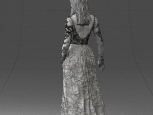 girl in light long dress 0461 3D 模型