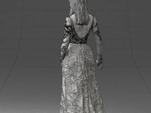 girl in light long dress 0461 3D Model