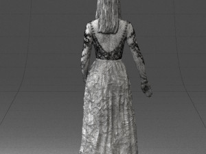 girl in light long dress 0461 3D 模型