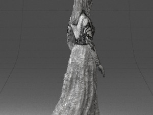 girl in light long dress 0461 3D 模型