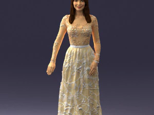 girl in light long dress 0461 3d print ready 3D Print Model