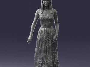 girl in light long dress 0461 3d print ready 3D Print Model