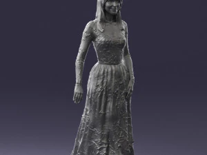 girl in light long dress 0461 3d print ready 3D Print Model