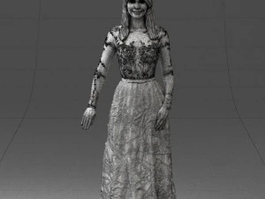 girl in light long dress 0461 3d print ready 3D Print Model