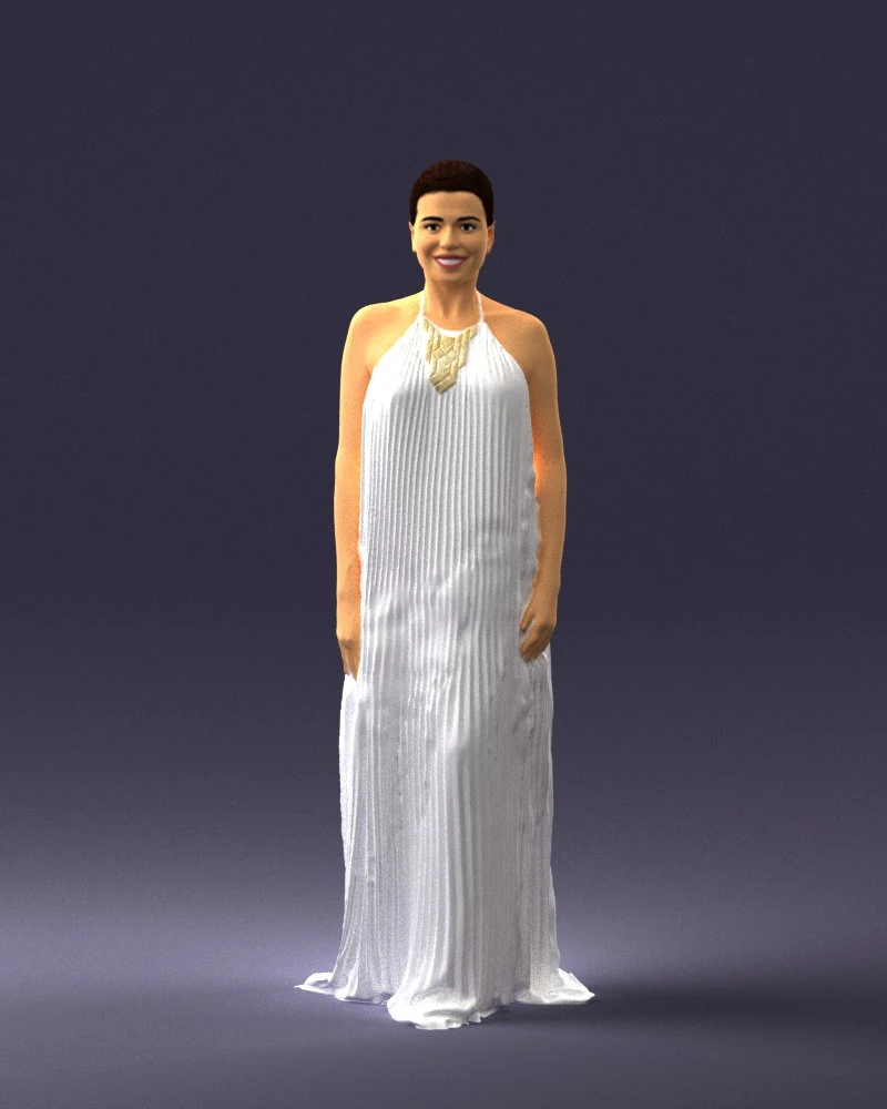 girl with braid long dress 0456 3d print ready 3D Print Model .c4d .max .obj .3ds .fbx .stl .blend 