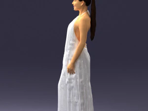 girl with braid long dress 0456 3d print ready 3D Print Model