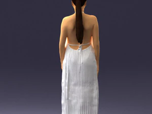 girl with braid long dress 0456 3d print ready 3D Print Model