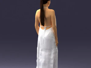 girl with braid long dress 0456 3d print ready 3D Print Model