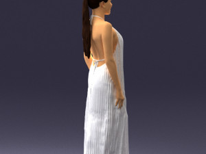 girl with braid long dress 0456 3d print ready 3D Print Model