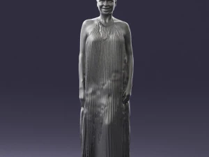 girl with braid long dress 0456 3d print ready 3D Print Model