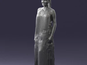 girl with braid long dress 0456 3d print ready 3D Print Model