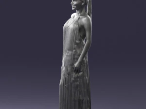 girl with braid long dress 0456 3d print ready 3D Print Model