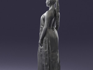 girl with braid long dress 0456 3d print ready 3D Print Model
