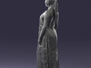 girl with braid long dress 0456 3d print ready 3D Print Model