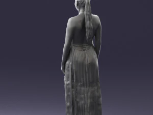 girl with braid long dress 0456 3d print ready 3D Print Model