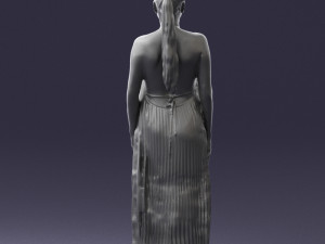girl with braid long dress 0456 3d print ready 3D Print Model