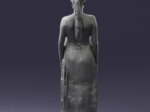 girl with braid long dress 0456 3d print ready 3D Print Model