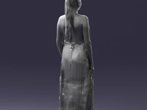 girl with braid long dress 0456 3d print ready 3D Print Model