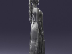girl with braid long dress 0456 3d print ready 3D Print Model