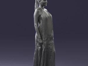 girl with braid long dress 0456 3d print ready 3D Print Model