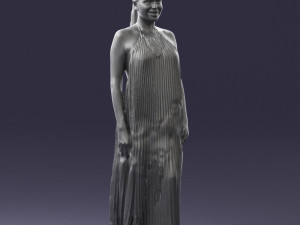 girl with braid long dress 0456 3d print ready 3D Print Model