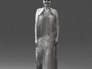 girl with braid long dress 0456 3d print ready 3D Print Model