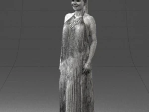 girl with braid long dress 0456 3d print ready 3D Print Model
